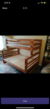 Crate design single over double bunk bed