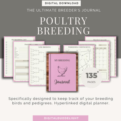 Chicken breeding digital journal pedigree tracker  planner, View more