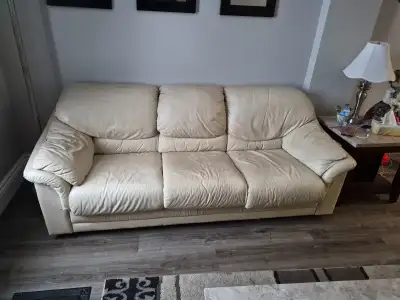 Leather couch and chair, View more