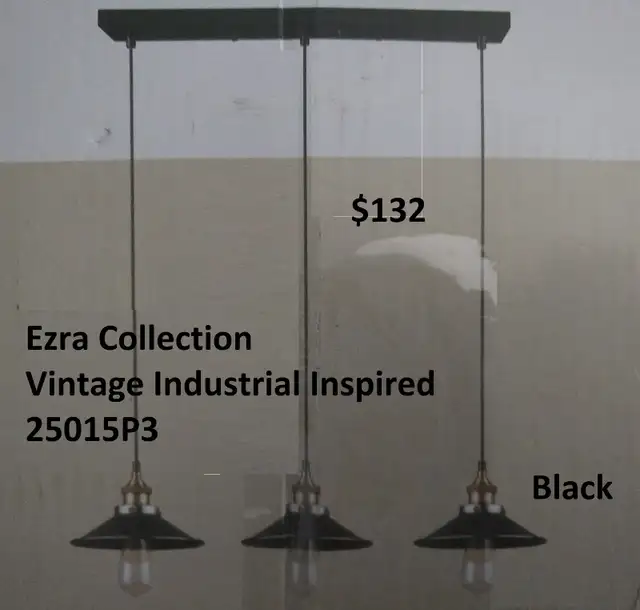 Light - Beldi, Ezra Collection, Pendant, 3-Light, Vintage Indust in Indoor Lighting & Fans in Markham / York Region - Image 3