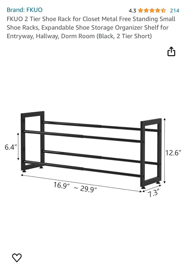 Extendable shoe rack  in Other in Mississauga / Peel Region - Image 2