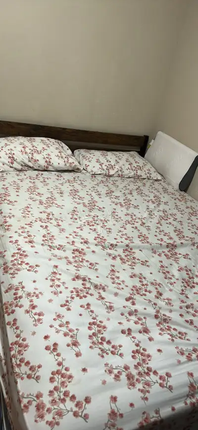 Selling a set  of Queen size mattress , bed box and bed frame , View more