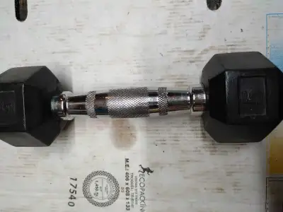 One 5 lbs Rubber Dumbbell, View more