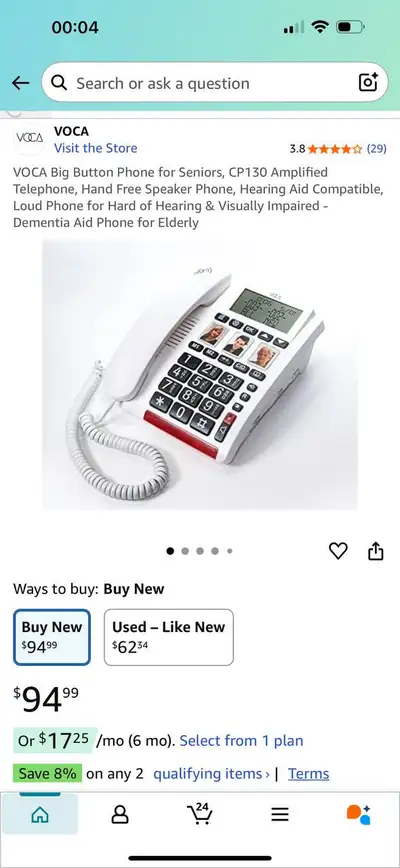 VOCA Big Button Phone for Seniors – CP130, View more