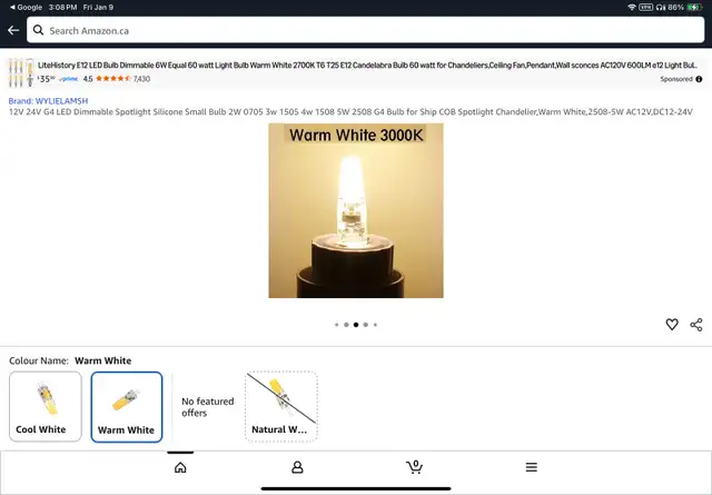 Five LED special application light bulbs 