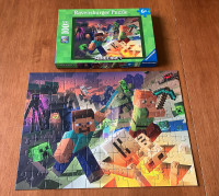 Ravensburger 100-Piece XXL Puzzle, Minecraft Monster, Complete