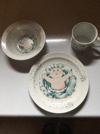 Cabbage Patch plate, bowl and cup