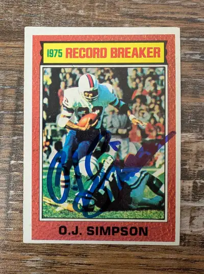 OJ Simpson Signed Autographed 1976 Topps Football Card JSA, View more