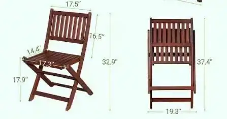 TOZEY ACACIA WOOD FOLDING DINING CHAIRS - SET OF 4 in Chairs & Recliners in Markham / York Region - Image 3