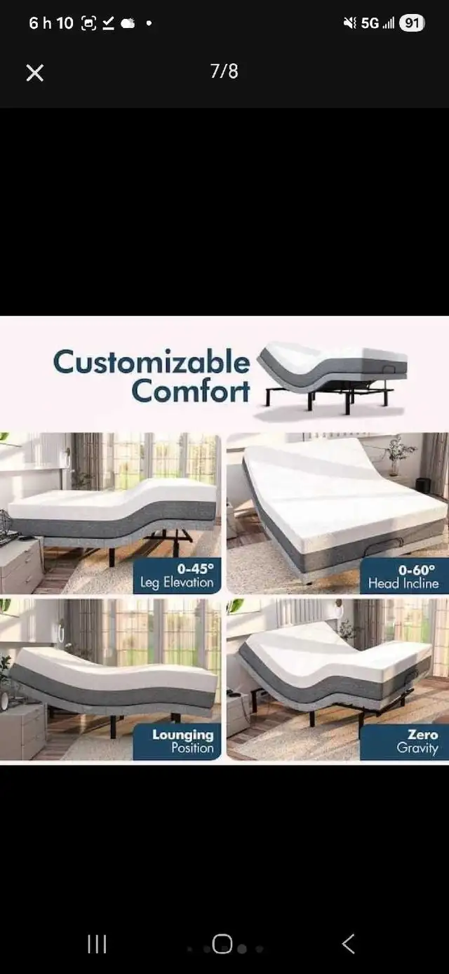 Lit ajustable électrique Split King avec matelas hybride 3 950.$ in Bedding in City of Montréal - Image 5
