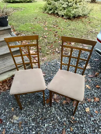 Pair of Wooden Dining Chairs, View more