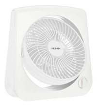 NOMA 3-Speed Slim Square Turbo Fan with Built-In Handle, White