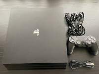 PS4 with 2 controllers, cords