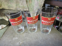 BUDWEISER DRAUGHT BEER 1947 RETRO PINT BAR GLASS $10 EA. MANCAVE