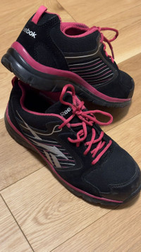 8W Reebok Work Womens Black/Pink Steel Toe Athletic