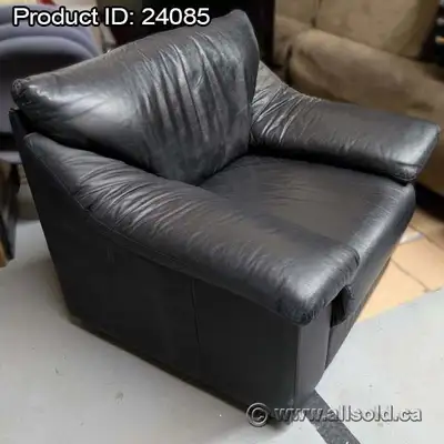 Black Leather Lounge Sofa Armchair, View more