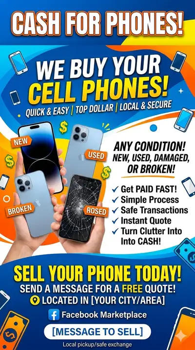 Looking to sell your cell phone quickly and securely? I buy cell phones in any condition—new, used,...