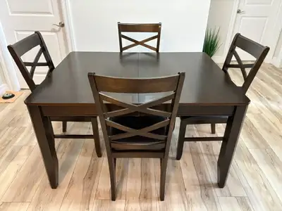 MOVING SALE!! EXTENDABLE DINING TABLE with 4 CHAIRS, View more