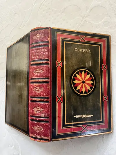1882 Antique Victorian Book THE POETICAL WORKS OF WILLIAM COWPER, View more