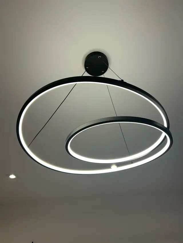 Modern double-ring LED halo chandelier  in Indoor Lighting & Fans in City of Toronto - Image 3