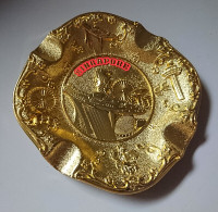 Vintage Rare Singapore Souvenir Ashtray - Gold Colour