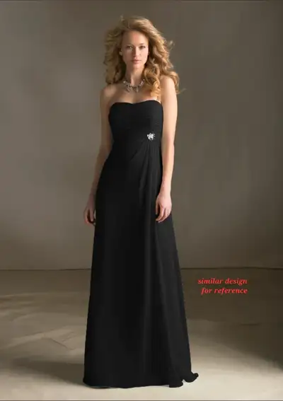 NWT US Size 10 Mori Lee Bridesmaid Black Chiffon Long Formal Gow, View more