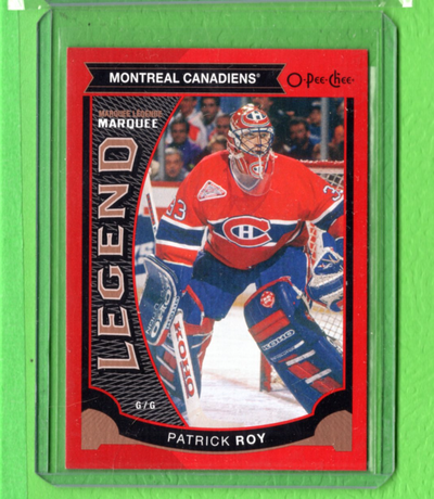 2015 OPC PATRICK ROY #522 MARQUEE LEGEND RETRO RED BORDER SSP DEMANDE 70$