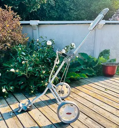 Chariot de golf très propre 60$. Très bon état, presque neuf!