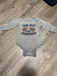 Denver Broncos Baby Long Sleeve Onesie Bodysuit- size 12 months