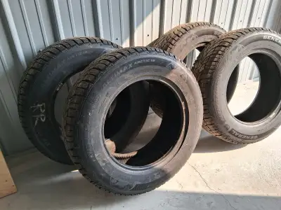 Winter tires for sale-used for two seasons, 1/4 inch tread, DOT Number 4222 $225.00