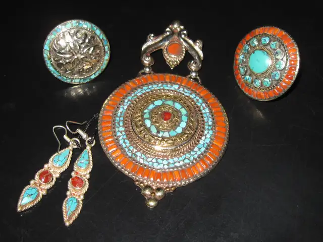 Brand New Turquoise & Coral Sterling Silver*Southwest Collection in Jewellery & Watches in Oakville / Halton Region - Image 2