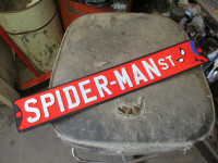 MARVEL COMICS SPIDER-MAN STREET TIN SIGN $30 MANCAVE DECOR