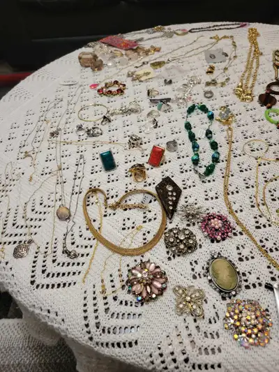 Necklaces rings brooches bracelets, pendants earrings. Price is for all
