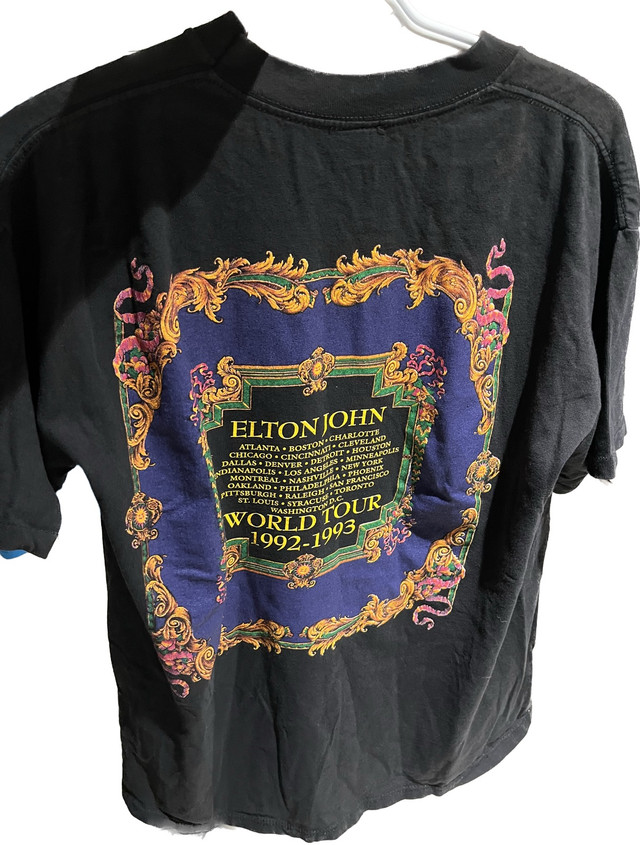 Elton John Vintage 92 Tour T Shirt Gianni Versace Made in USA in Arts & Collectibles in Markham / York Region - Image 3