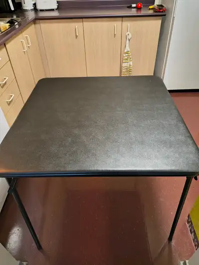 Black card table & 6 foot folding table, View more