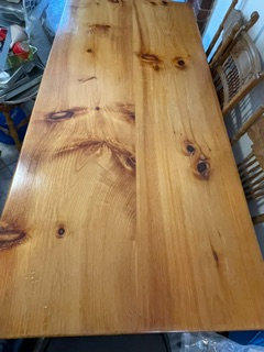 Solid wood table with eight chairs, View more