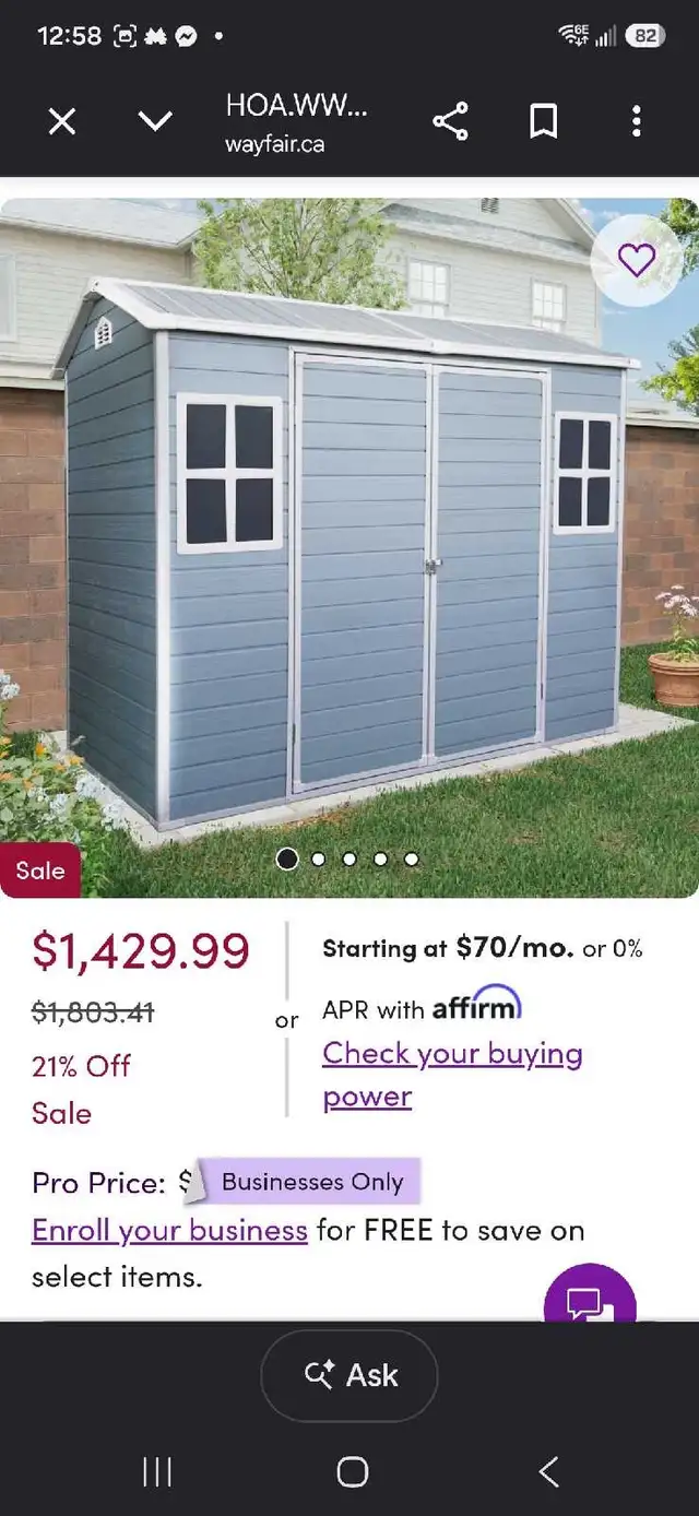 outdoor 8 ×4 Shed