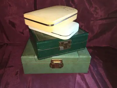 Light green - $40 Dark Green - has small tears per photo - $15 Beige - Farrington - $25 White - $10...