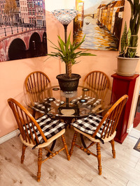 Gorgeous dining table (metal, wood & glass)