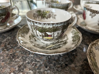 Friendly Village Tea Cups and Saucers 