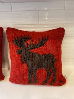 2 Pristine condition "Chandler Four Corners" wool hooked pillows, View more