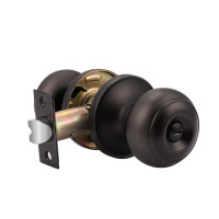 Flat Ball Knobs Privacy Door Lock Knob, Oil Rubbed Bronze Finish