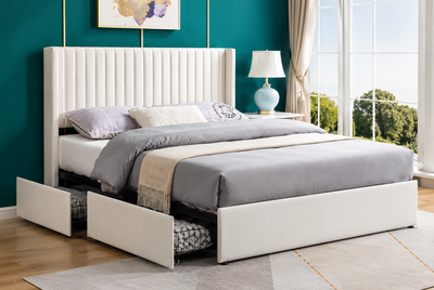 Cadre de lit double moderne avec matelas, View more