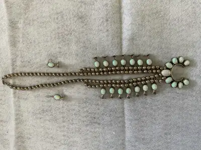 Native Squash Blossom necklace and earrings, View more