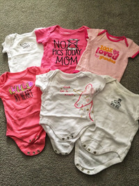 Baby girl bodysuits, size 3-6 months 