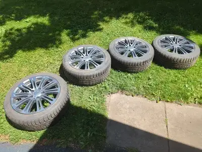 225/45/R17 Winter tires on Alloy Rims. All in good shape. 5 x 120 bolt pattern. Came off a BMW but d...