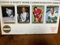 1991 Jakes Auto Gordie/Marty Howe Commemorative Sheet 946/15000 