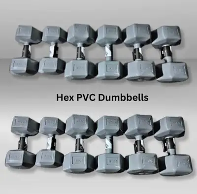 BRAND NEW Hex PVC Dumbbells | Set of 15lbs,20lbs,25lbs, View more