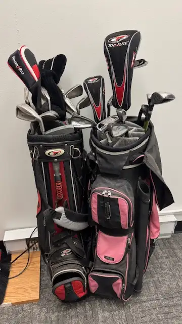 2 sets of Golf clubs, View more