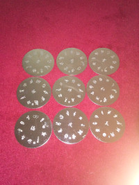 Stamping nail art plates Hello kitty hearts music